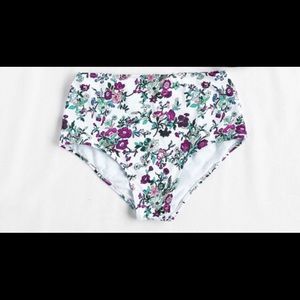 Women's floral print high waisted bikini bottoms